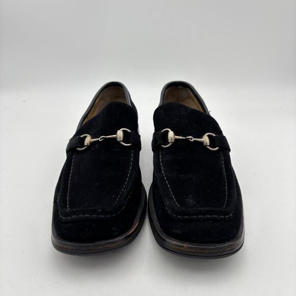 Vintage Gucci Tom Ford Era Black Suede Horsebit Lug Sole Loafers Men\'s 8 D main image 11